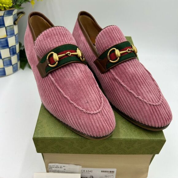 Men’s Gucci, pink horse bit loafers  size 10 made in Italy - Picture 1 of 11